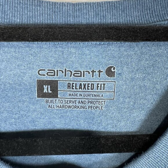 Carhartt Shirt Mens Size XL Blue Loose Fit Utility Work Pocket Long Sleeve Work - Picture 5 of 9